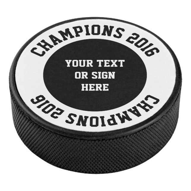Ihr kurviger und solider Text oder Zeichen Eishockey Puck (3/4)