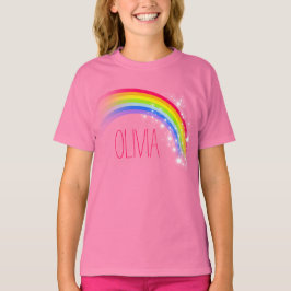 Ihr kurzer Name Regenbogenfarbenmädchen T-Shirt