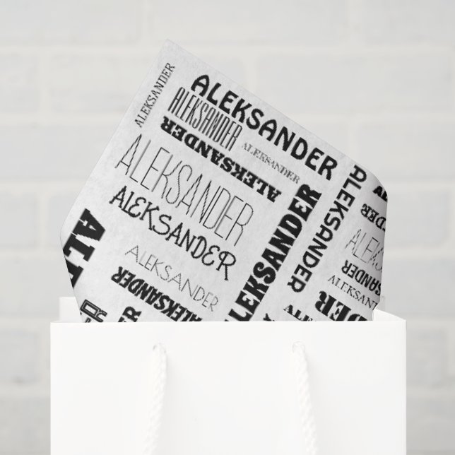 Ihr (langer) Name ist alles darüber Seidenpapier (Geschenktüte)