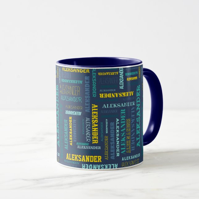 Ihr (langer) Name ist alles darüber Tasse (VorderseiteRechts)