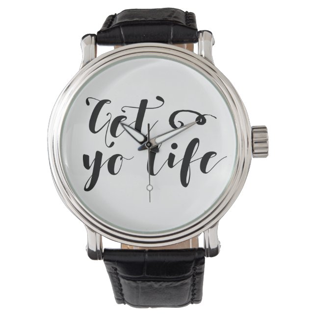 Ihr Leben Typografie Armbanduhr (Vorderseite)