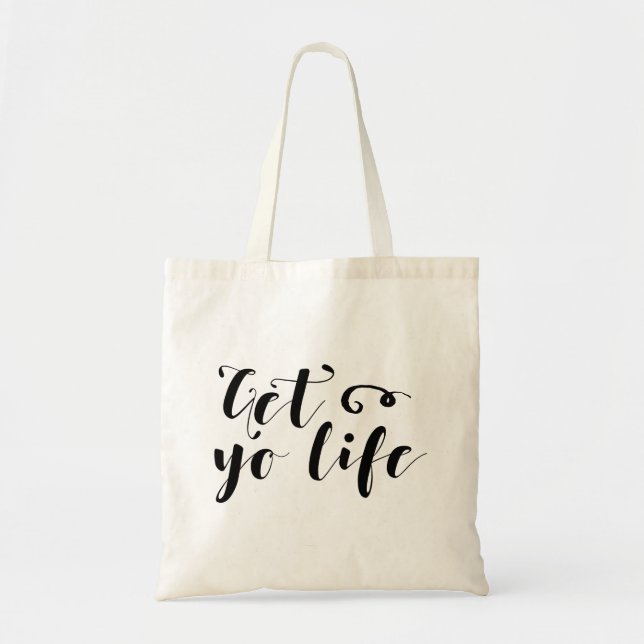 Ihr Leben Typografie Tragetasche (Vorne)