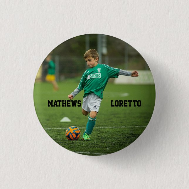 Ihr Lieblings-Fußball-Player-Name und Ihr Foto Button (Vorderseite)