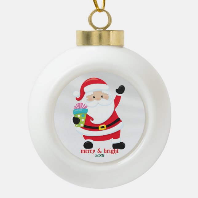 Ihr Lieblings-Personalisiert-Weihnachtsbild Keramik Kugel-Ornament (Vorderseite)