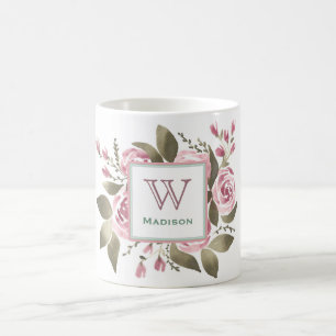 Ihr Lieblingsrosen-Monogramm-Becher Kaffeetasse
