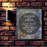 Ihr Lieblingszitat Dunkle farbige Grunge im Kreis Poster<br><div class="desc">Der Hintergrund ist mit einem Bild bedeckt, das eine gekratzte, bedrückte, Vintage Grunge-Grafik in unordentlichen, dunklen, bunten Farbtönen darstellt. Sie sind willkommen, dieses Stück digitaler Kunst durch Ihre eigene oder durch Ihr beliebtes digitales Foto zu ersetzen! Darüber hinaus hilft ein großer, lichtdurchlässiger schwarzer Kreis dem Text beim Pop und lasse...</div>