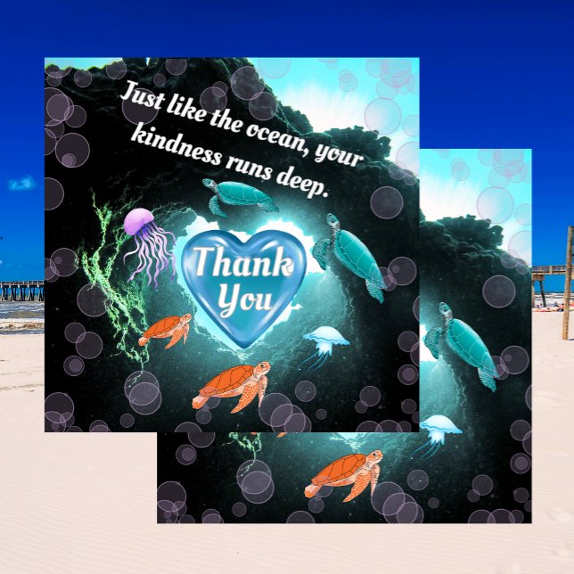 Ihr liebt das Meer, aber eure Freundlichkeit läuft Dankeskarte (Von Creator hochgeladen)