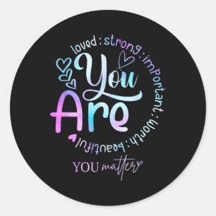 Ihr liebt Mental Health Awareness Warriors Women Runder Aufkleber