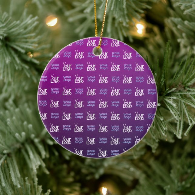 Ihr Logo | 2 Hochgeladene Bilder oder Firmenlogos Keramik Ornament (Baum)