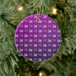 Ihr Logo 2 hochgeladene Bilder oder Geschäftslog Keramik Ornament