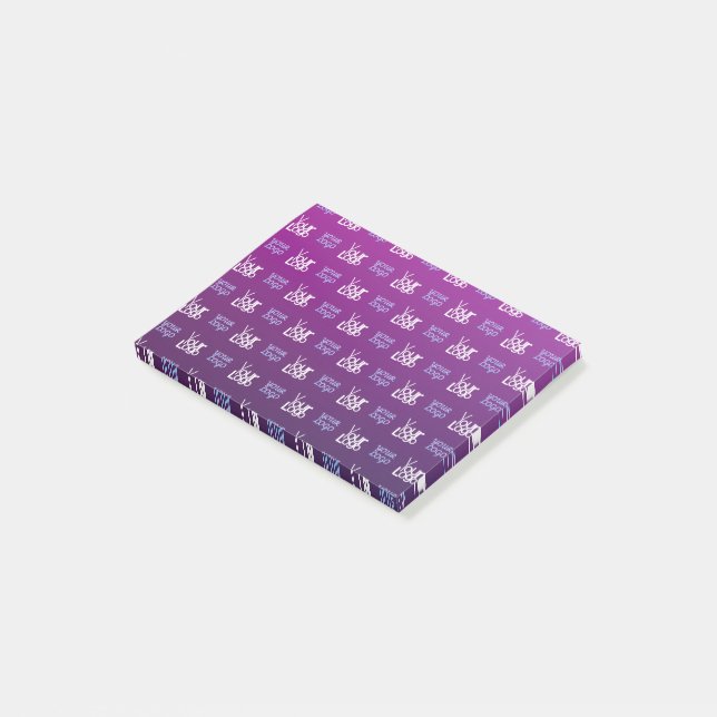 Ihr Logo | 2 hochgeladene Bilder oder Geschäftslog Post-it Klebezettel (angewinkelt)