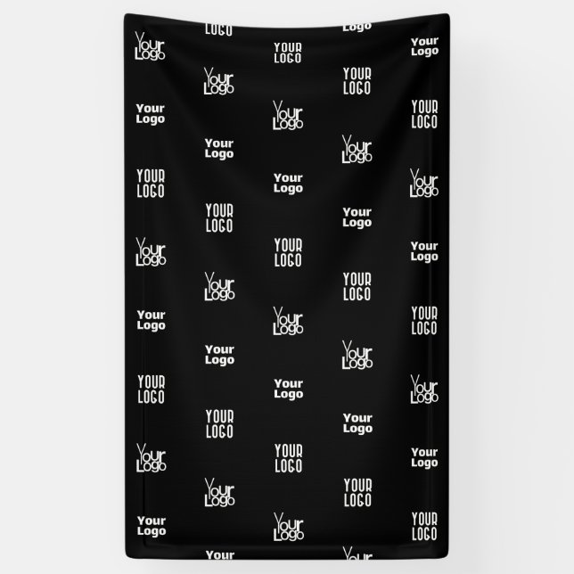 Ihr Logo | 3 Logo-Muster-Design bearbeitet Schwarz Banner (Vertikal)