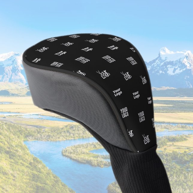 Ihr Logo | 3 Logo-Muster-Design bearbeitet Schwarz Golf Headcover (Von Creator hochgeladen)