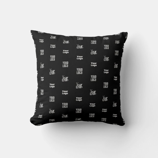 Ihr Logo | 3 Logo-Muster-Design bearbeitet Schwarz Kissen (Vorderseite)