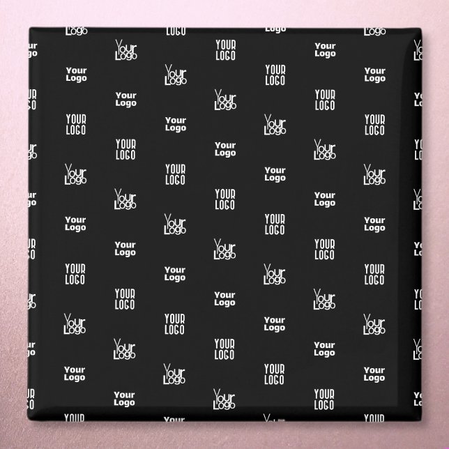 Ihr Logo | 3 Logo-Muster-Design bearbeitet Schwarz Magnet (Von Creator hochgeladen)