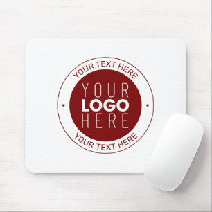Ihr Logo & anpassbarer Text   Tiefrot/DIY-Farbe Mousepad