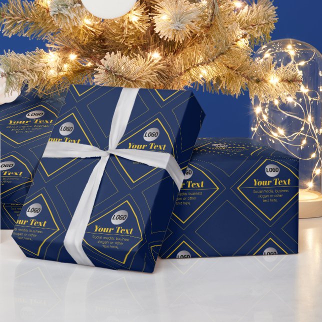 Ihr Logo & anpassbares Design Template Geschenkpapier (Feiertage)