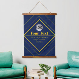 Ihr Logo & anpassbares Design Template Wandteppich Mit Holzrahmen