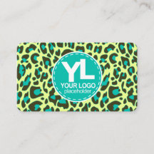 Ihr Logo Aquamarin Leopard Print Rockabilly-Muster