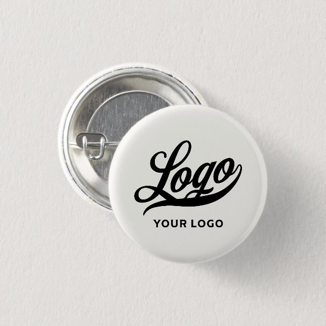 Ihr Logo auf Off white Business Simple Minimal Button (Vorne & Hinten)