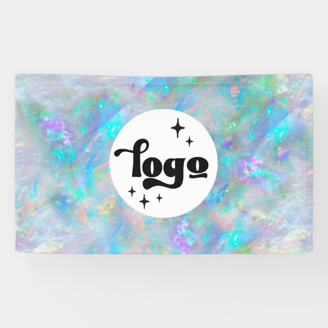 Ihr Logo auf Opal-Stein-Textur Banner (Horizontal)