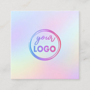 Ihr Logo auf Pastellgradienten Quadratische Visitenkarte