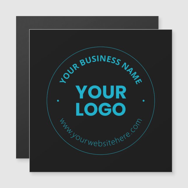 Ihr Logo | Bearbeitbarer Firmenname und Website Magneteinladung (Vorne/Hinten)
