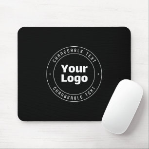 Ihr Logo & bearbeitbarer Textbaustein Schwarz & Mousepad