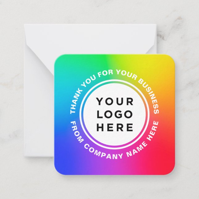 Ihr Logo Beruflich Rainbow Vielen Dank Mitteilungskarte (Vorderseite)