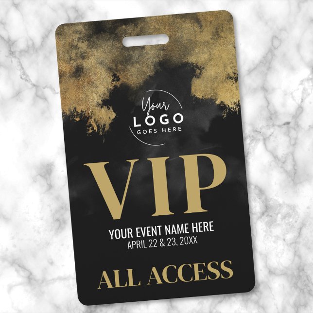 Ihr Logo Black Gold Event VIP Ausweis (Your Logo Black Gold Event VIP Badge)