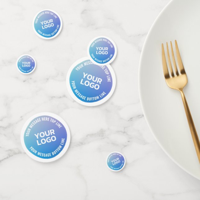 Ihr Logo | Blau bis Lila Ombre und Circle Text Konfetti (Gruppe)
