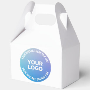 Ihr Logo   Blau zu Lila Ombre & Kreis Text Geschenkschachtel