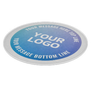 Ihr Logo Blau zu Lila Ombre und kreisförmiger Te Schneidebrett