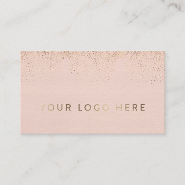 Ihr Logo Blush Gold Foil Einfache moderne Weiblich Visitenkarte (Vorderseite)
