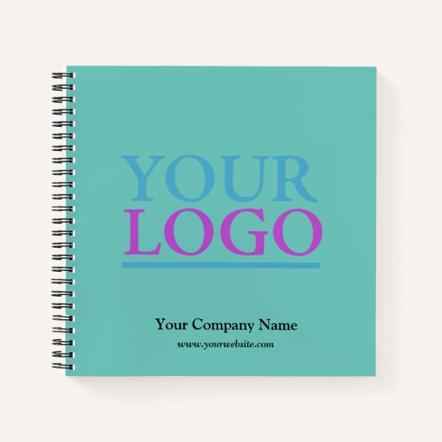 Ihr Logo, Bus.Name, Website & Info-Promo, Lt Aquam Notizbuch (Vorderseite)