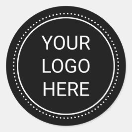 Ihr Logo Business Classic Round Black Aufkleber