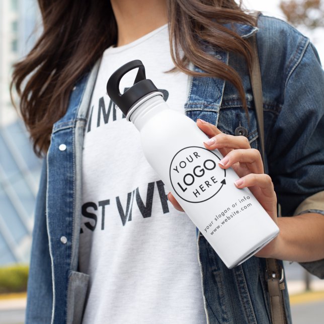 Ihr Logo | Business Corporate Modernes Minimalisti Edelstahlflasche (Company branded water bottles for small business gifting, corporate events & promotional swag.)
