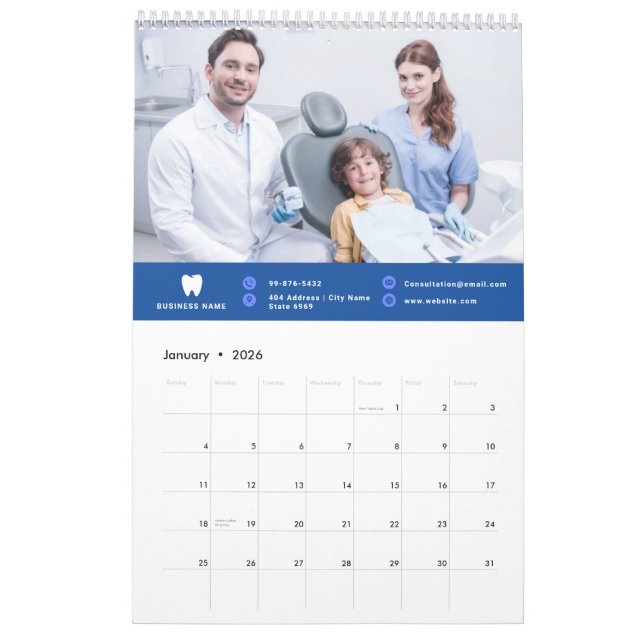 Ihr Logo | Business Dentist Modernes Minimalistisc Kalender (Jan 2026)