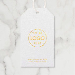 Ihr Logo Business Modern Minimal Weiß und Gold Geschenkanhänger