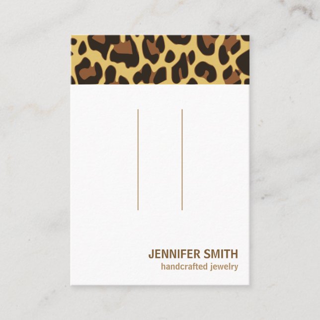 Ihr Logo-Classic-Leopard-Hair-Clip-Inhaber Visitenkarte (Vorderseite)