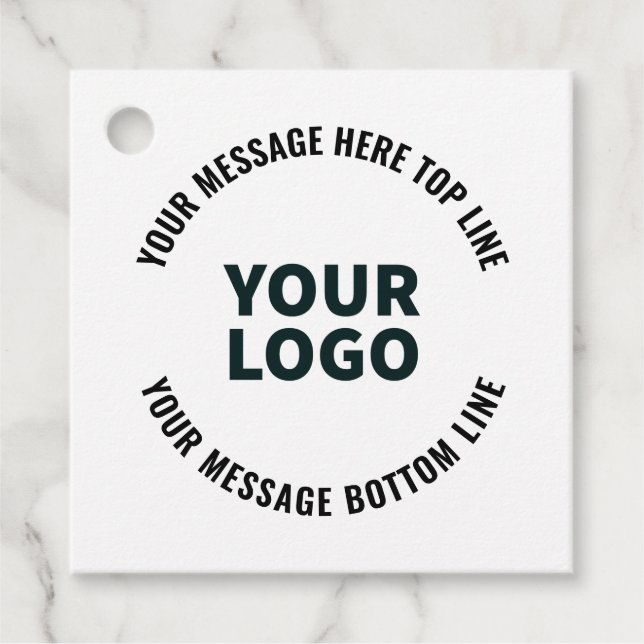 Ihr Logo-Design oder Bild | Fett bearbeitbarer Tex Geschenkanhänger (Vorderseite)