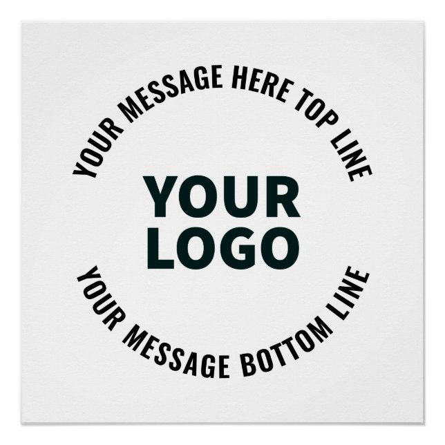 Ihr Logo-Design oder Bild | Fett editierbarer Text Poster (Vorderseite)
