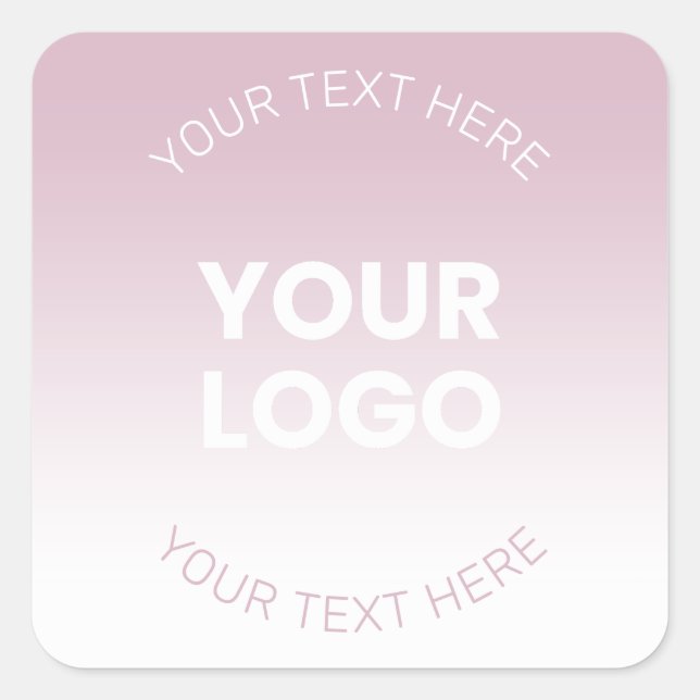 Ihr Logo | Einfache moderne Dusty Lavender Ombre Quadratischer Aufkleber (Vorderseite)