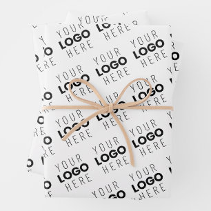 Ihr Logo einfaches sich wiederholendes diagonales Geschenkpapier Set