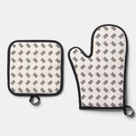 Ihr Logo | Einfaches Wechseln mehrerer Muster Ofenhandschuh & Topflappen-Set