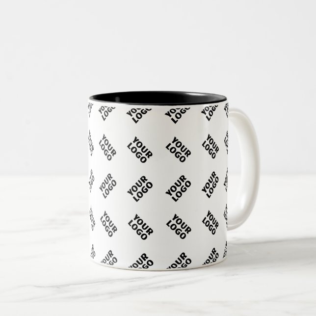 Ihr Logo | Einfaches Wechseln mehrerer Muster Zweifarbige Tasse (VorderseiteRechts)