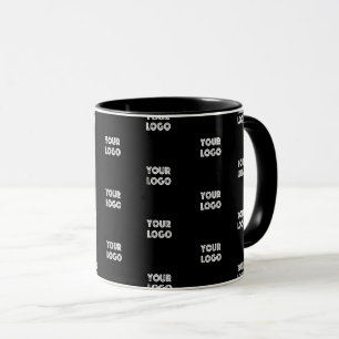 Ihr Logo Einfaches Wiederholungslogo   Schwarz Tasse