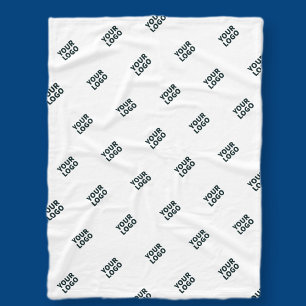 Ihr Logo Einfaches Wiederholungslogo Weiß Fleecedecke