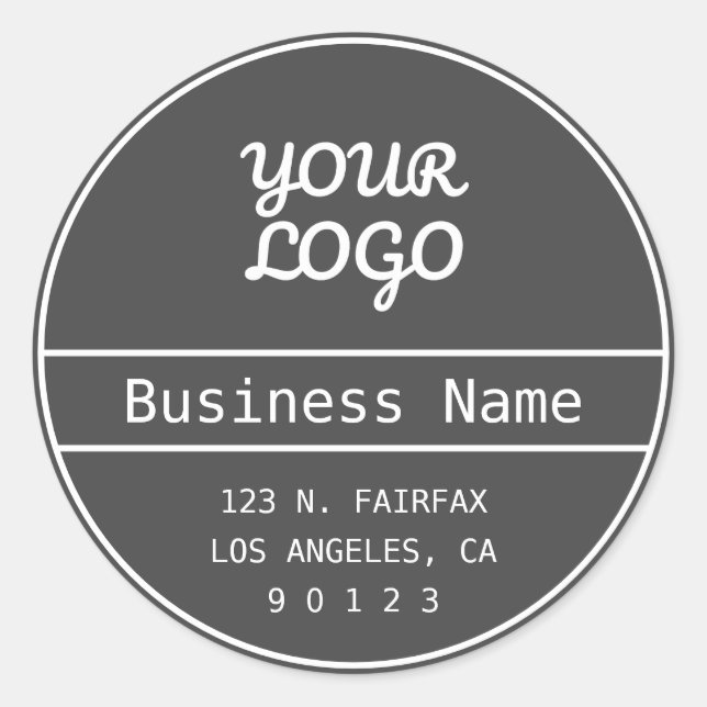 Ihr Logo Einzigartig bearbeitbare Rücksendeadresse Runder Aufkleber (Vorderseite)