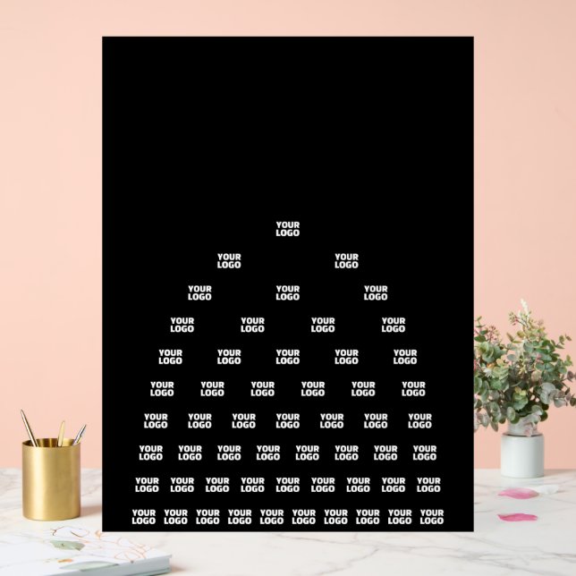 Ihr Logo Einzigartiges Muster | Schwarz (bearbeitb Acrylschild (Hochzeit)